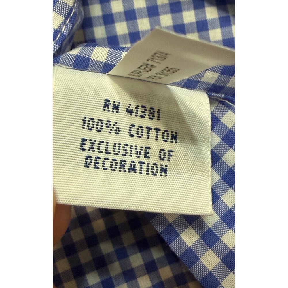 Ralph Lauren Mens Blue White Gingham Cotton Button Down Pony Logo Shirt NWT Sz L - Picture 9 of 9